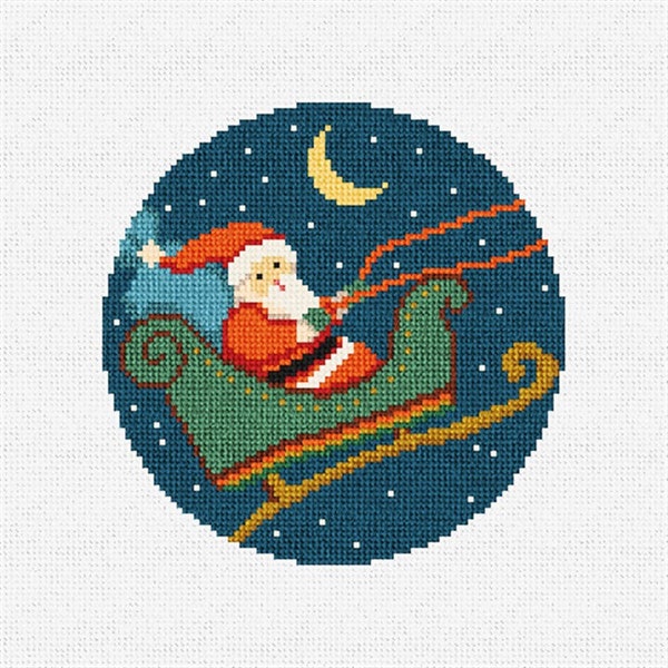 Christmas City Santa Needlepoint Christmas Ornament DIY Kit