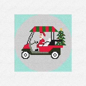 Santa's Golf Cart Nadelspitze Weihnachtsschmuck DIY Kit