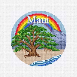 Maui Banyan Tree Needlepoint Christmas Ornament DIY Kit