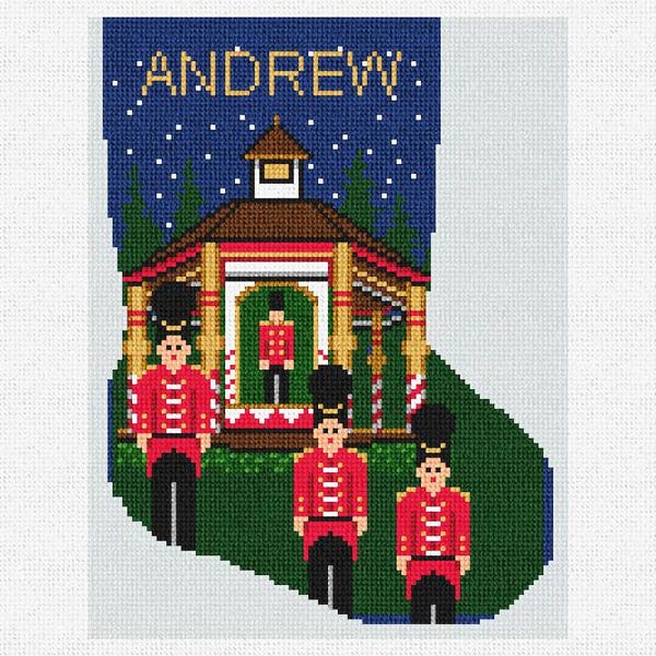 Toy Soldiers Mini Stocking Needlepoint DIY Kit