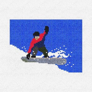 Kit DIY de portefeuille de cartes de broderie de snowboard
