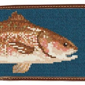 Monedero bordado con acabado Red Drum