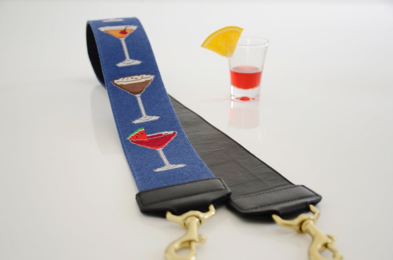 My Favorite Martini Finished Needlepoint Guitar Strap Purse Etsy