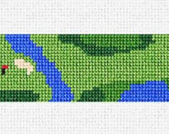 Custom Golf Course Needlepoint DIY Belt Kit