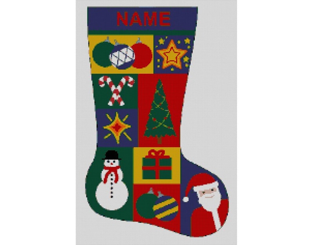 Personalized Needlepoint Christmas Stocking DIY Kit Etsy
