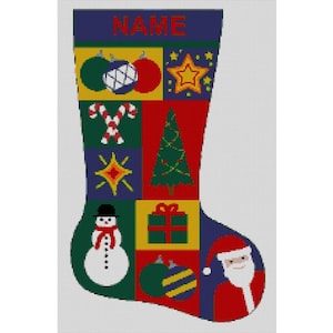 Gepersonaliseerde kerstsok met borduursels