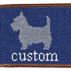 Cartera de punto de aguja con diseño personalizado y terminada
