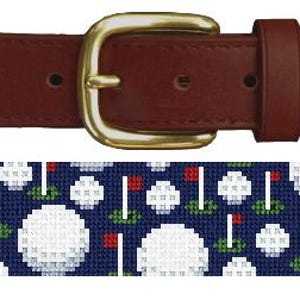 On Par Golf Finished Needlepoint Belt