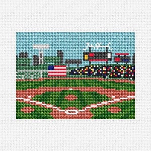 Kit de bricolaje para billetera con tarjeta de bordado de campo de béisbol