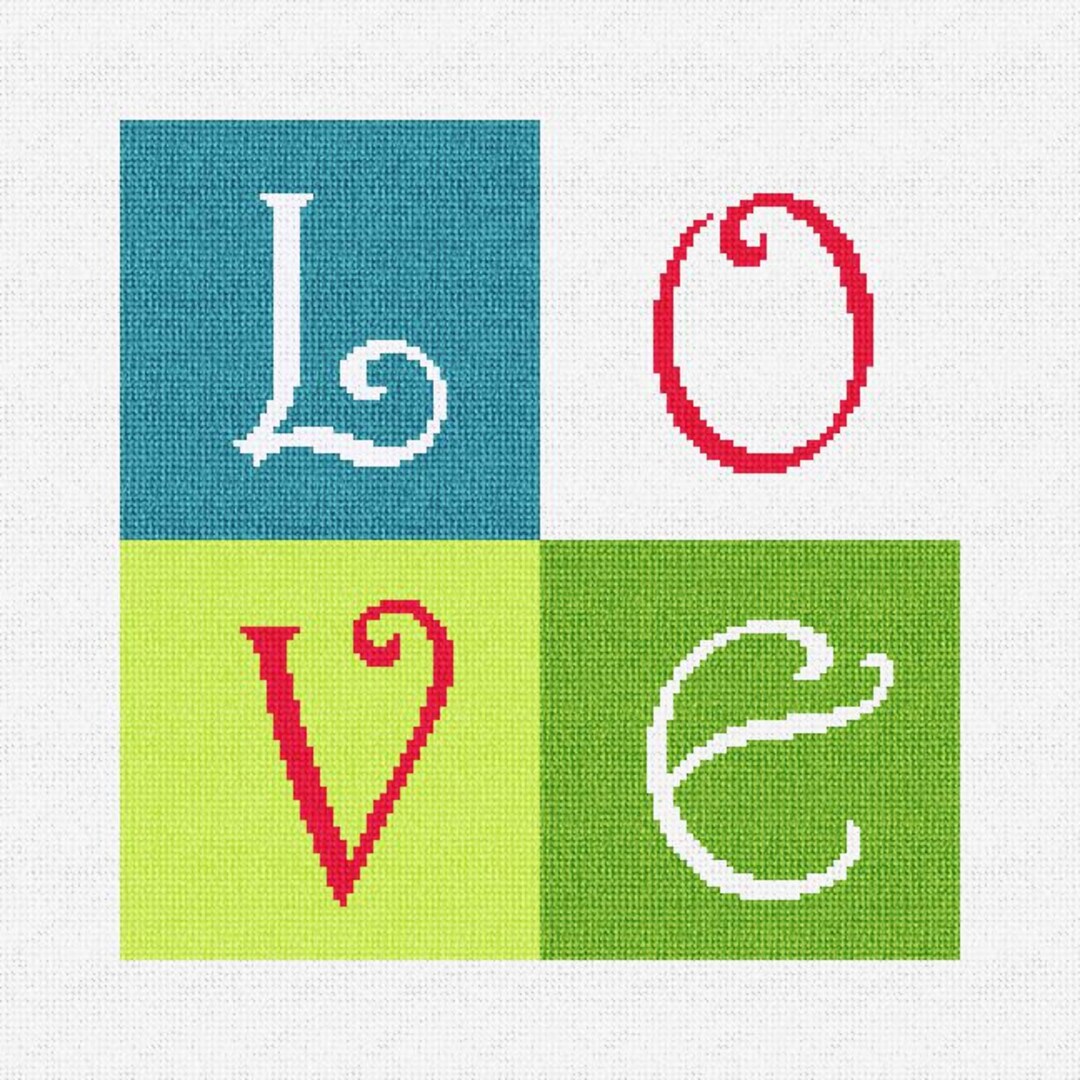 LOVE Needlepoint Ring Bearer Pillow DIY Kit Etsy