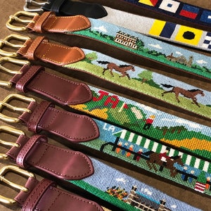 Needlepoint Belt Finishing - Real Leather and Brass