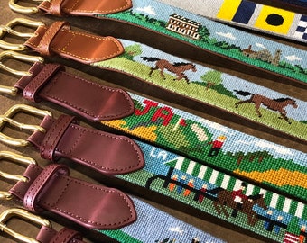 Needlepoint Belt Finishing - Real Leather and Brass