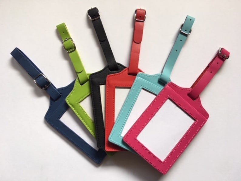 Needlepoint DIY Canvas and Leather Luggage Tag Self Finishing Etsy