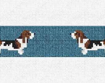 Basset Hound Needlepoint Key Fob DIY Kit
