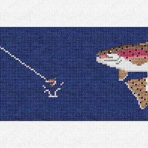 Kit de bricolaje para billetera con bordado de pesca con mosca