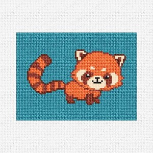 Kit de bricolaje para billetera con tarjeta de bordado de Panda Rojo