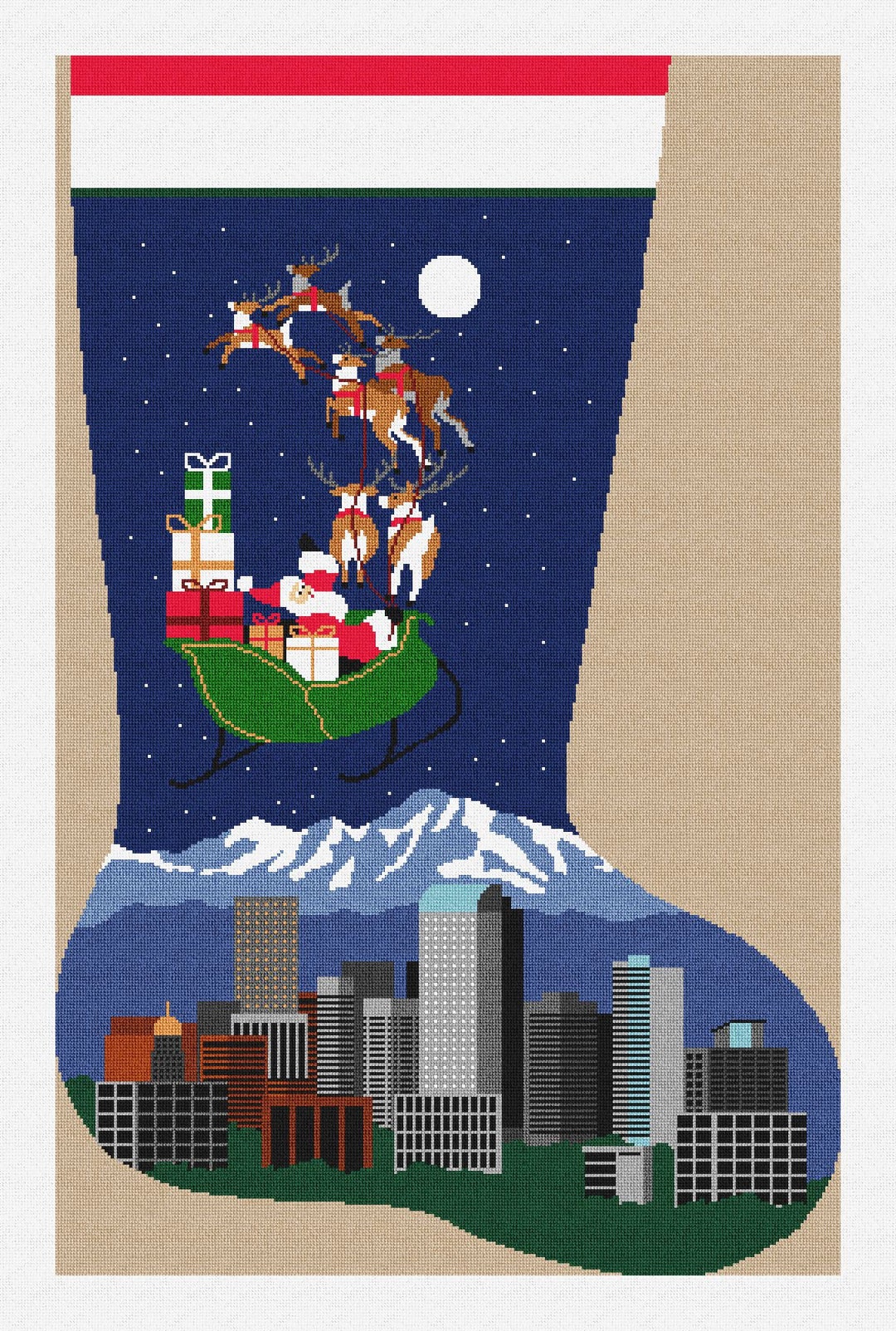 Denver Christmas Stocking Needlepoint DIY Kit Etsy