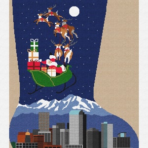 Denver Christmas Stocking Needlepoint DIY Kit