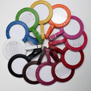 Needlepoint Leather Identification Tag Self-Finishing Piece (BAG21)
