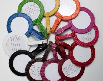 Needlepoint Leather Identification Tag Self-Finishing Piece (BAG21)