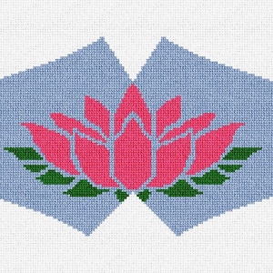 Lotus Blossom Needlepoint Face Mask Kit -- Stitch it Yourself