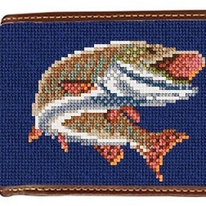 Cartera de punto de aguja con acabado Musky Fish