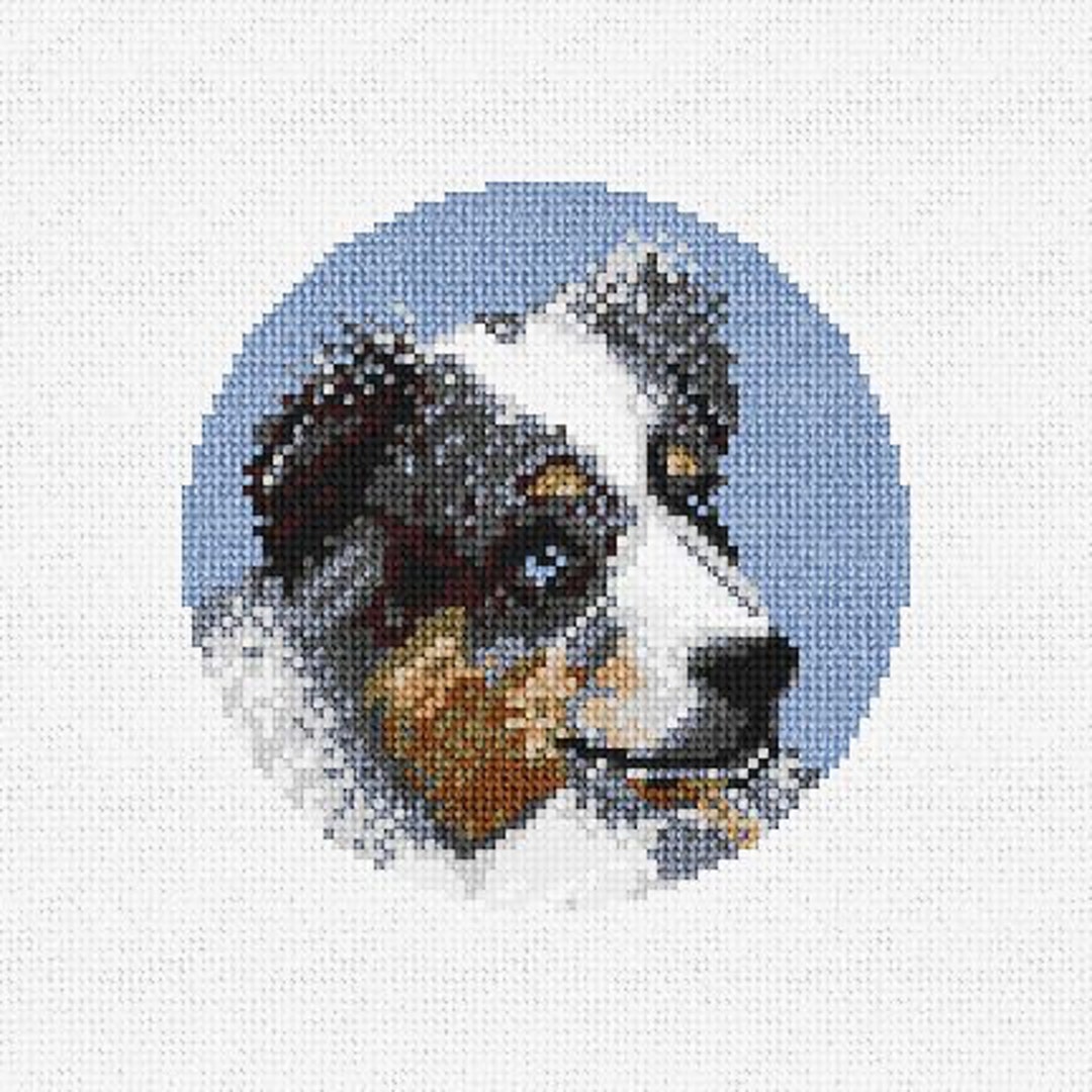 Collie Dog Ornament handpainted 18 mesh Needlepoint Canvas by