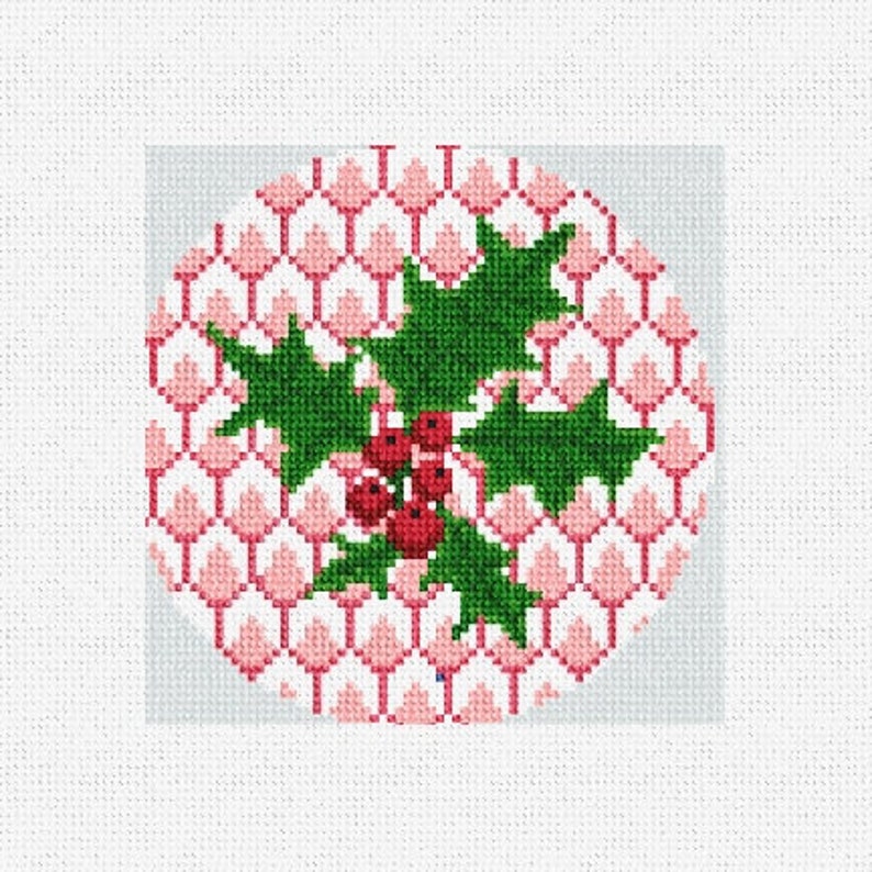 Red Holly DIY Needlepoint Christmas Ornament Kit - Etsy