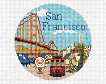 San Francisco Needlepoint Christmas Ornament DIY Kit