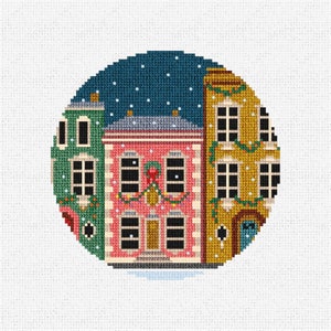 Christmas City Homes Needlepoint Christmas Ornament DIY Kit