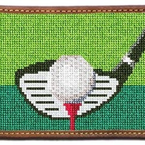 Cartera de tarjetas de punto de aguja terminada por golfistas