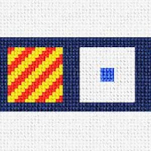 Maritime Signal Flag Needlepoint Belt DIY Kit