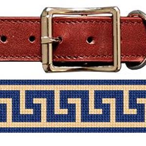 &quot;Griechischer &quot;&quot;Schlüssel&quot;&quot; Handgefertigtes Hundehalsband.&quot;