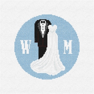 Formal Wedding Attire Needlepoint Christmas Ornament DIY Kit
