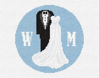 Formal Wedding Attire Needlepoint Christmas Ornament DIY Kit