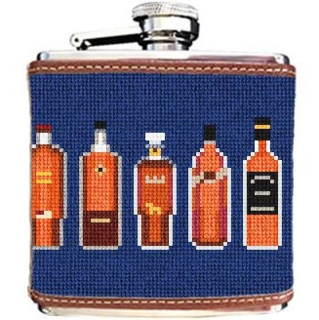 NEEDLEPOINT FLASK, BOOZE HOUND