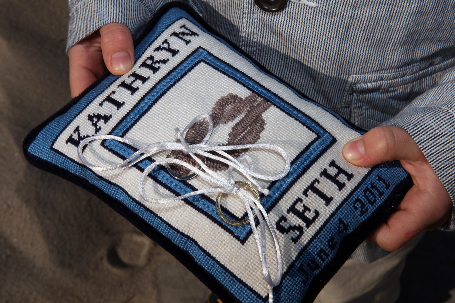 Personalized Needlepoint Ring Bearer Pillow DIY Kit 5.33 Etsy