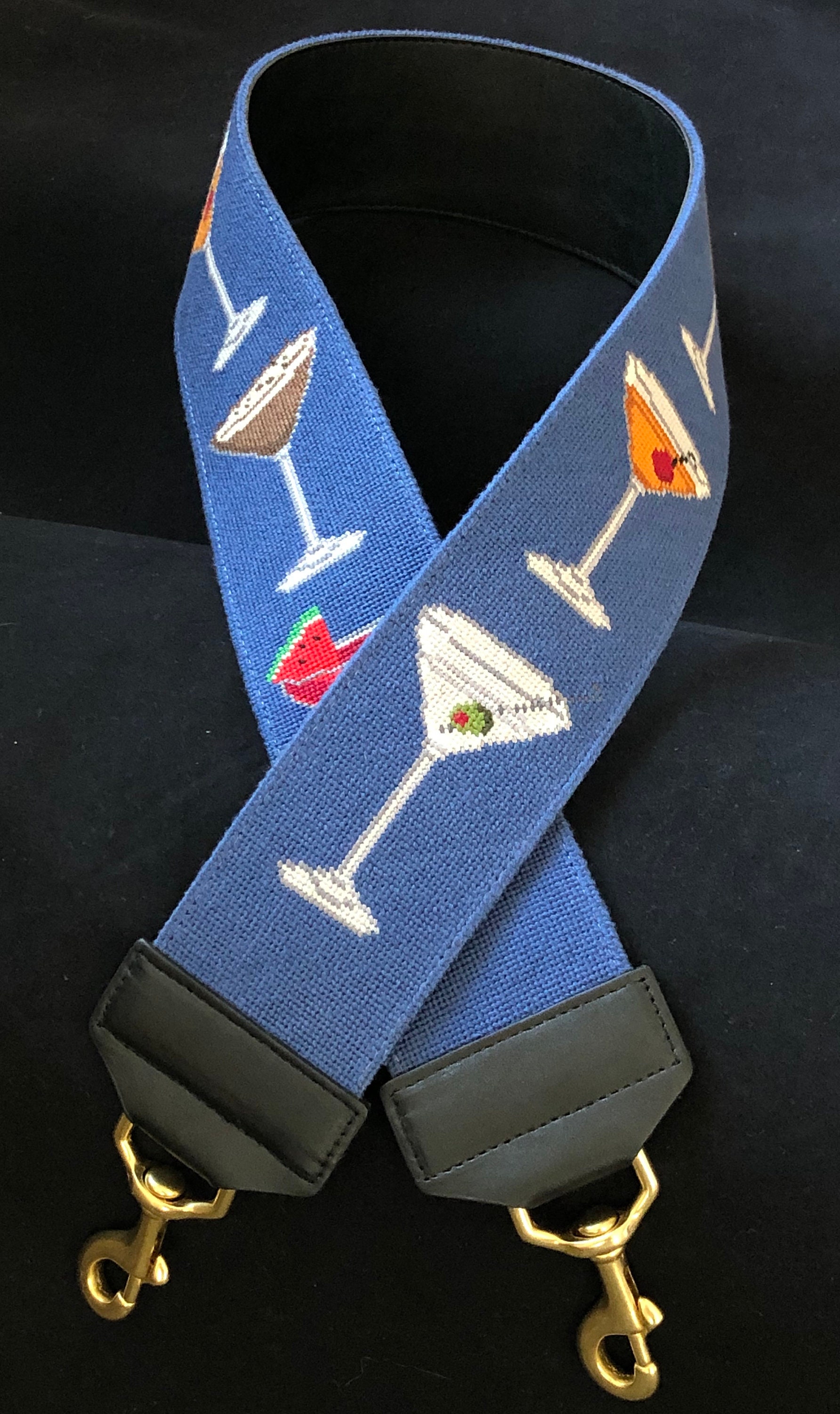 My Favorite Martini Finished Needlepoint Guitar Strap Purse Etsy