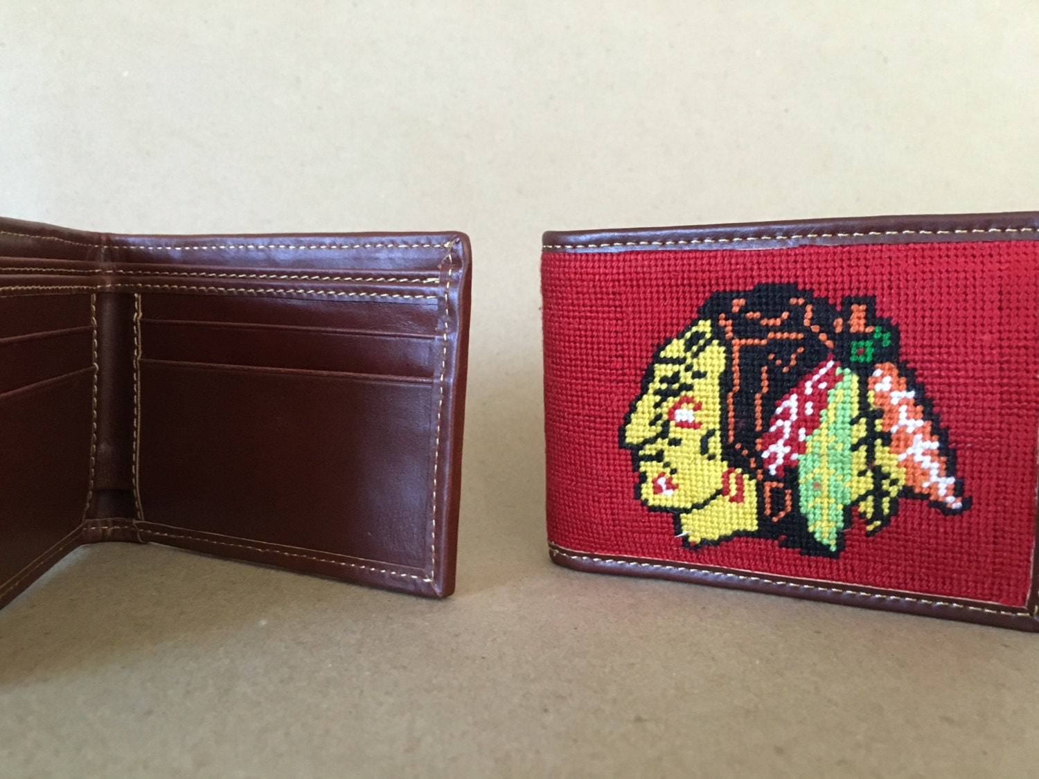 Leather Finishing for Needlepoint Wallet Etsy
