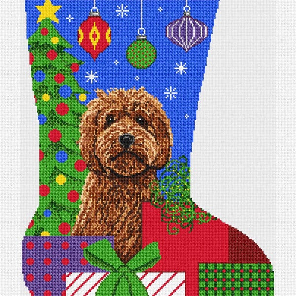 Goldendoodle Christmas Stocking Needlepoint DIY Kit