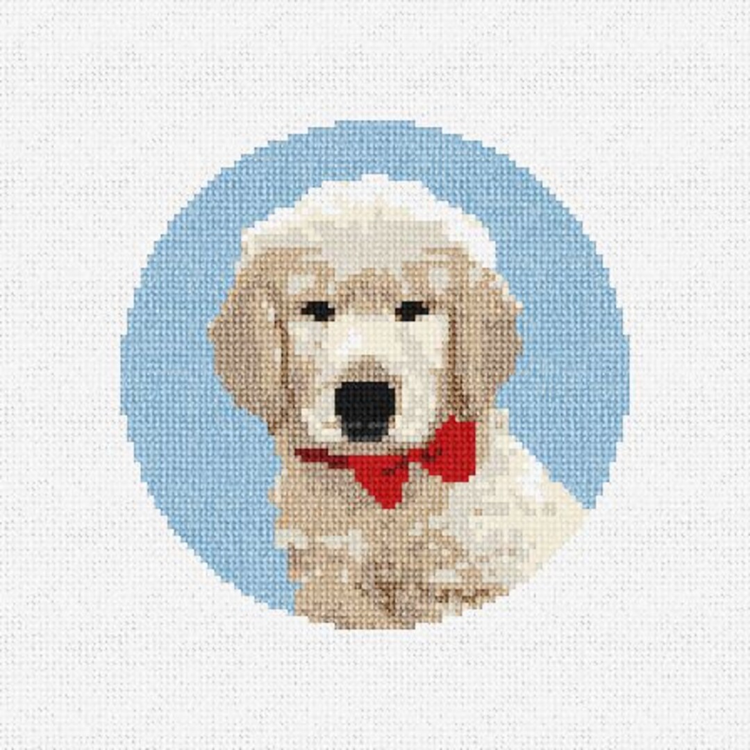 ゴールデンレトリバーの子犬のクリスマスオーナメント ニードル