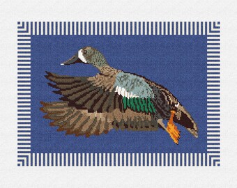 Blue Winged Teal Needlepoint Pillow DIY Kit