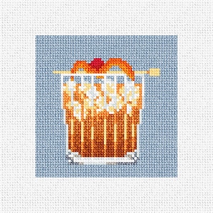 Not So Old Fashioned Needlepoint Christmas Ornament or Coaster DIY Kit