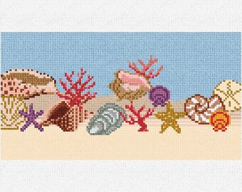Doe-het-zelf pakket Seashell-naaldpunt brillenkoker