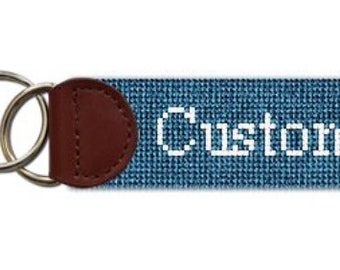 Custom Design Finished Needlepoint Key Fob