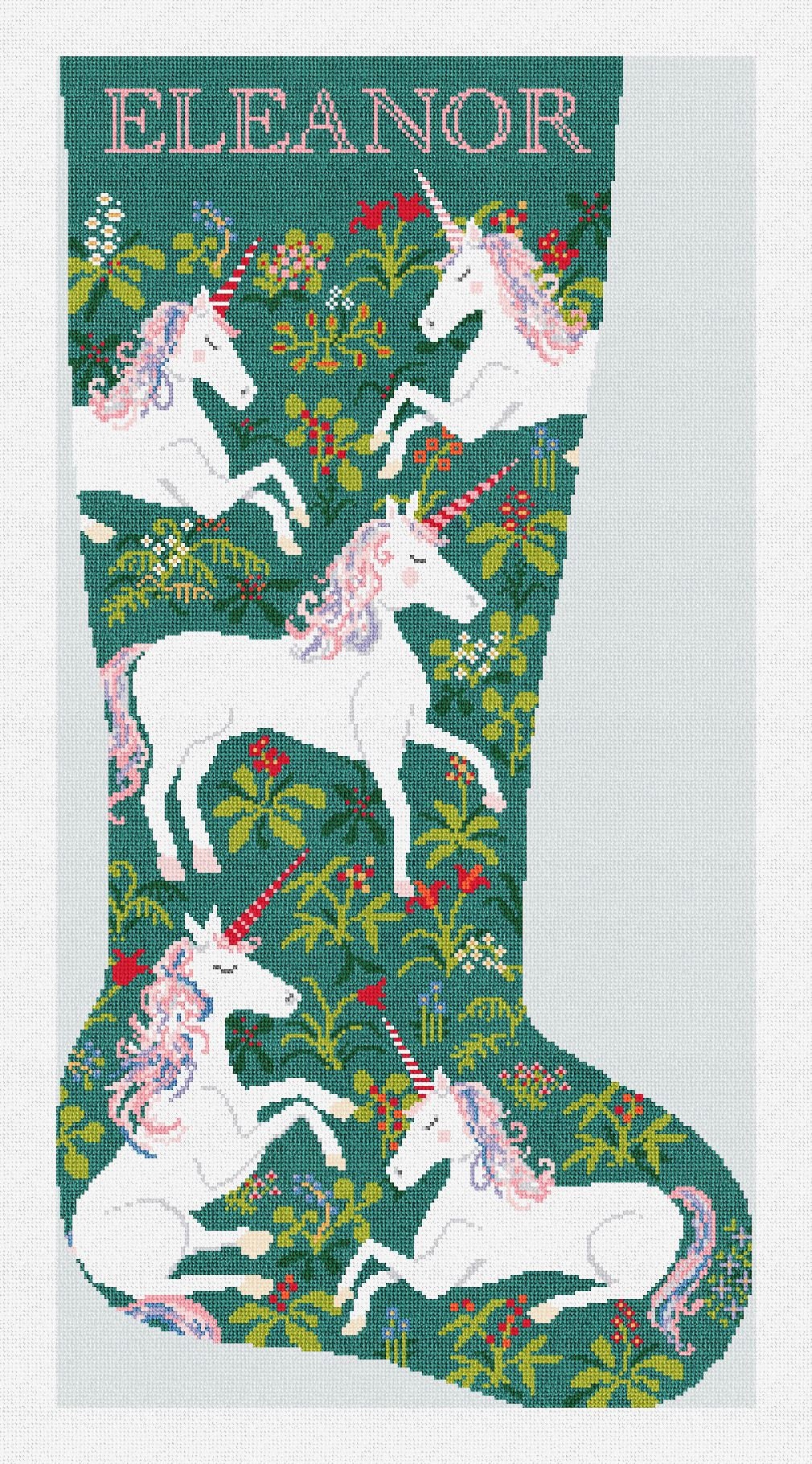 Pastel Holiday Tree Stocking Needlepoint DIY Kit