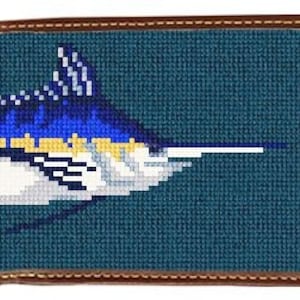Cartera de punto de aguja con acabado de Blue Marlin