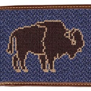 Cartera de punto de aguja con acabado de búfalo