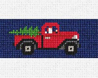 Santa's Red Truck Needlepoint Belt DIY Kit