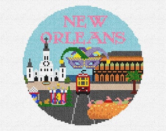 New Orleans Needlepoint Christmas Ornament DIY Kit